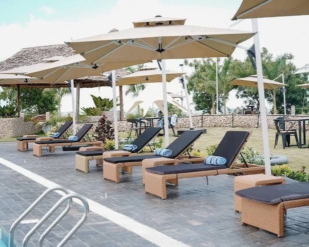 Poolside lounge area