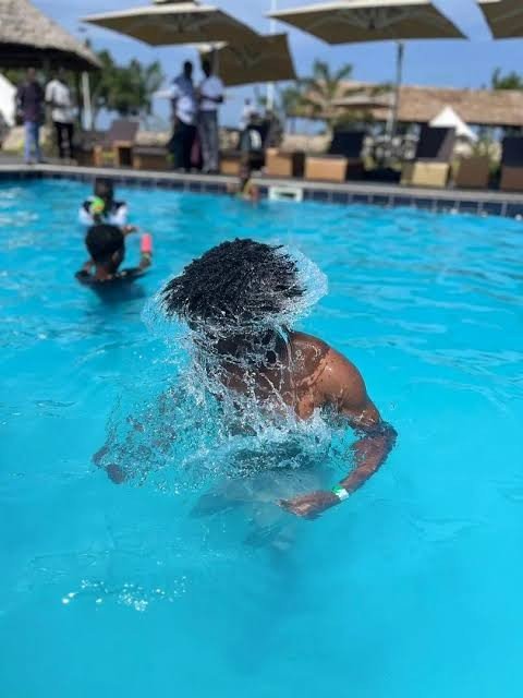 Guests enjoying the swimming pool